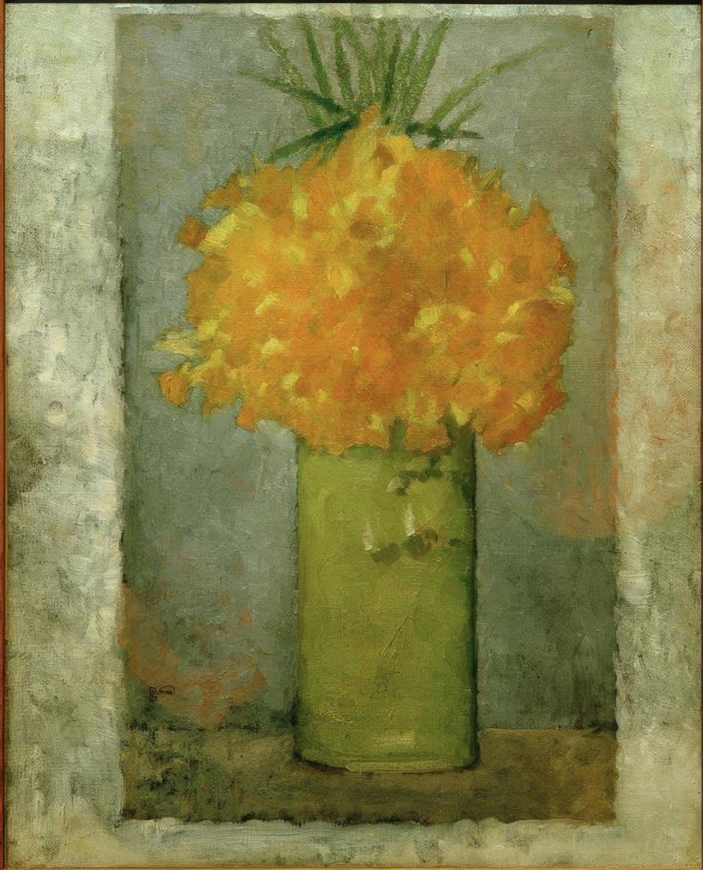 Bukett påskliljor (påskliljor i en grön kruka) av Pierre Bonnard