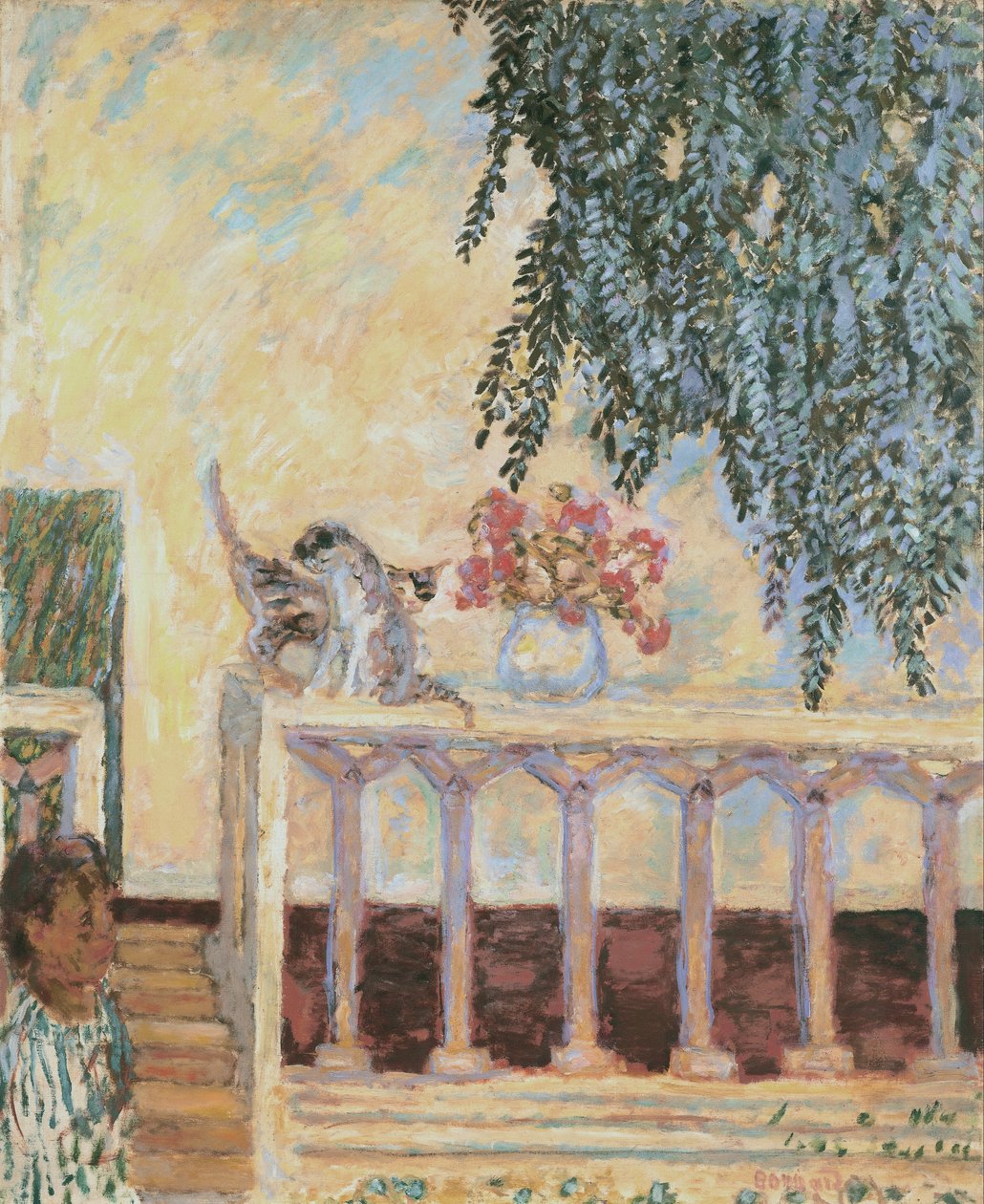 Katter på räcket av Pierre Bonnard