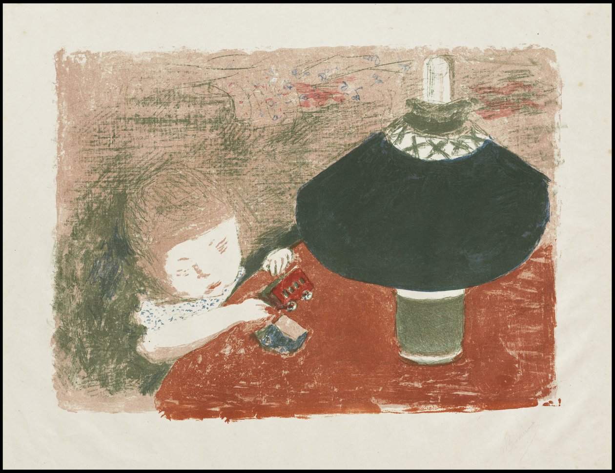 Barn med lampa av Pierre Bonnard