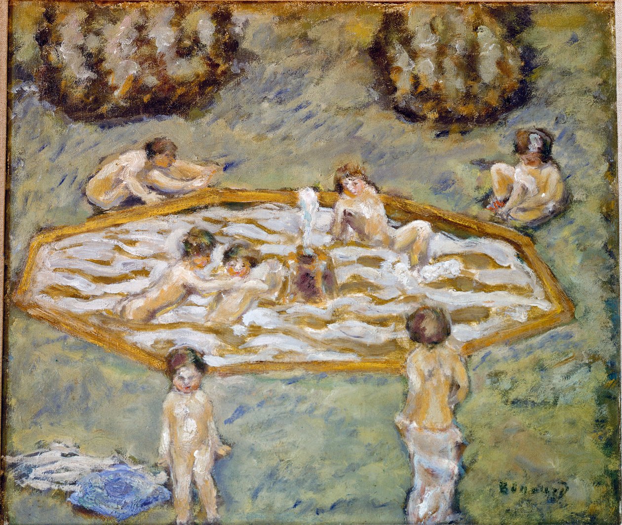 Barn i poolen Barn som leker i vattnet. Målning av Pierre Bonnard (1867-1947) London, Marlborough Fine Arts av Pierre Bonnard