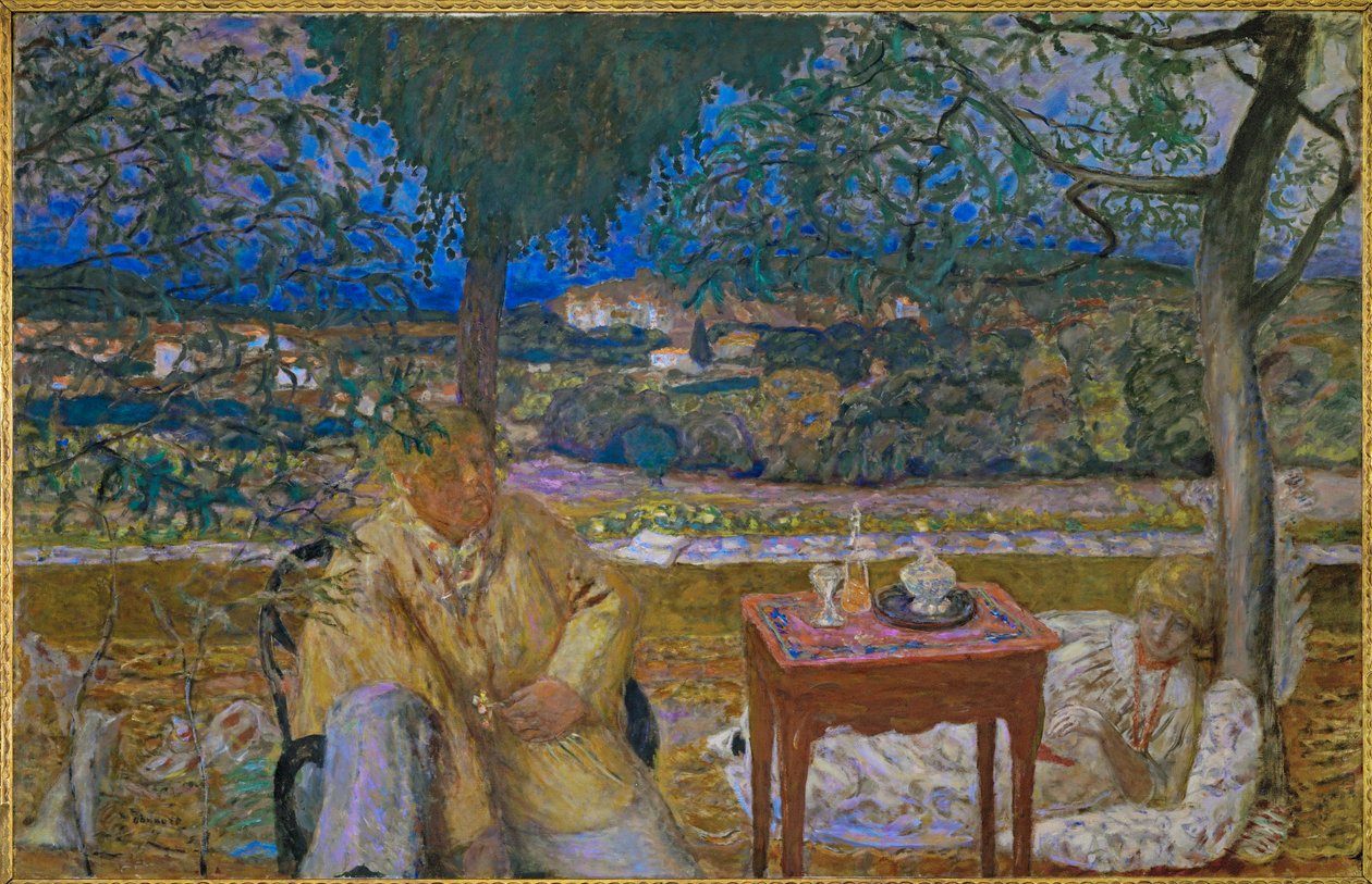 Conversation en Provence olja på duk) av Pierre Bonnard