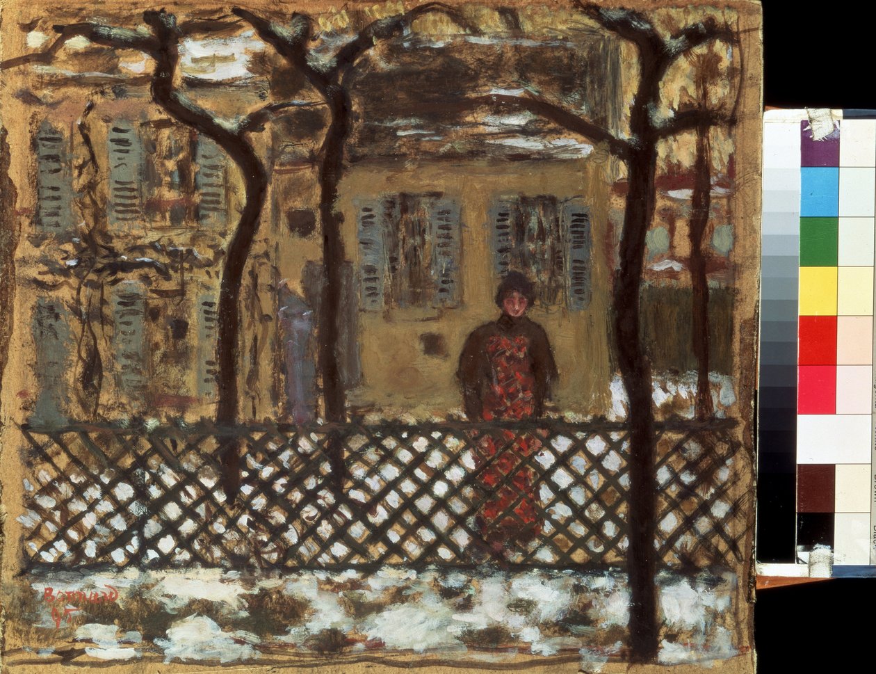 Bakom staketet. Målning av Pierre Bonnard (1867-1947) av Pierre Bonnard
