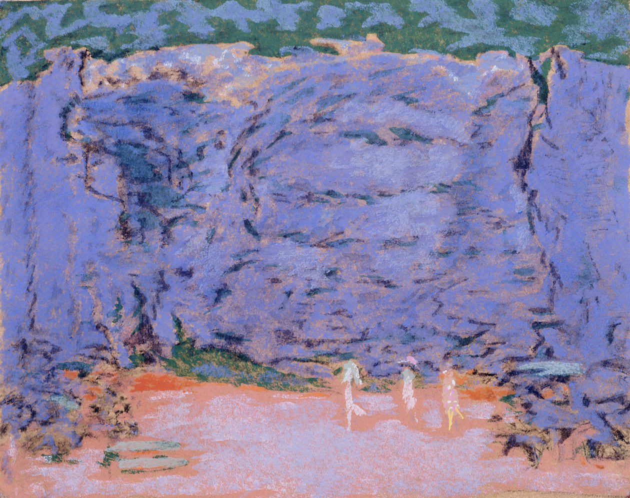 Design för en scen för Jeux, en balett av Claude Debussy (1862-1918) (krita på färgat papper) av Pierre Bonnard