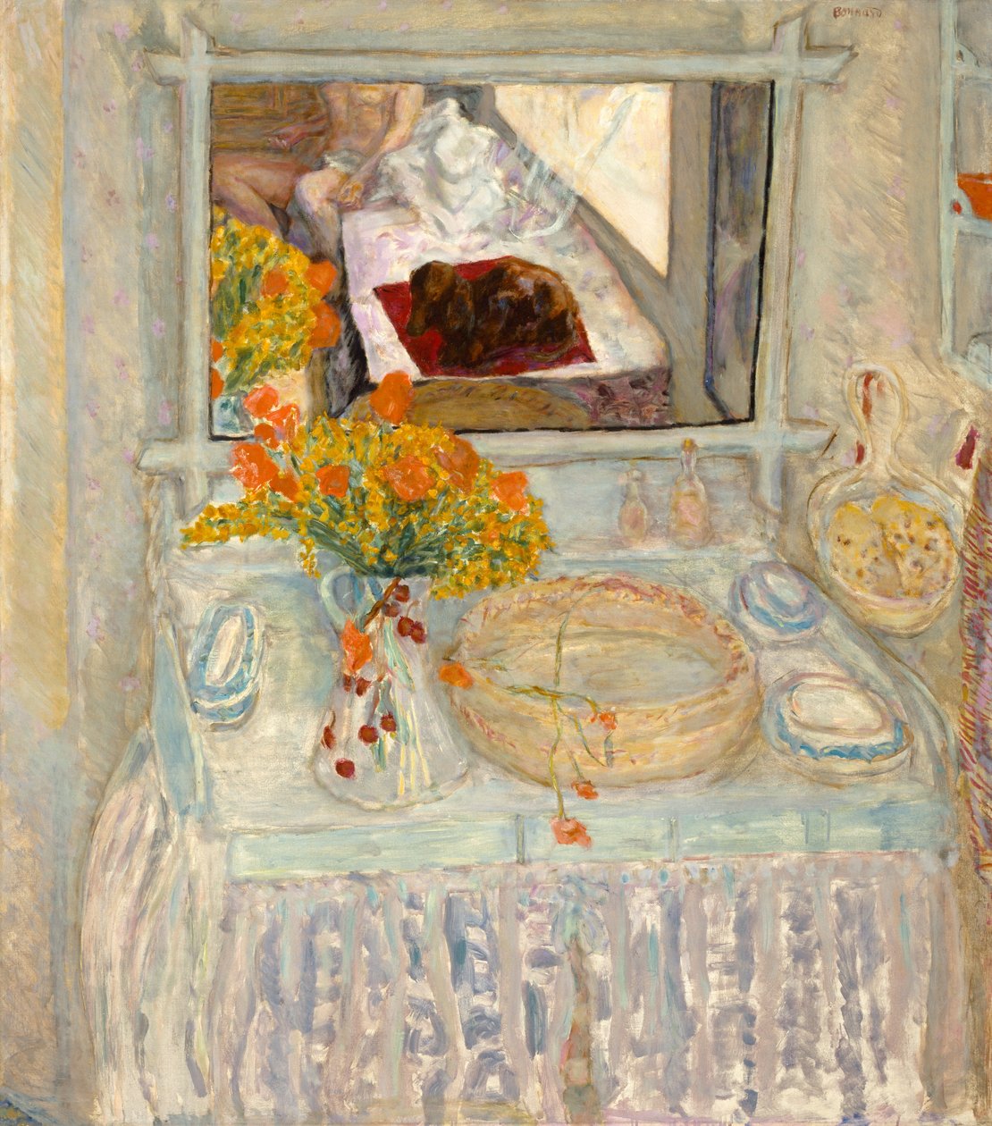 Sminkbord med spegel, ca 1913 (olja på duk) av Pierre Bonnard