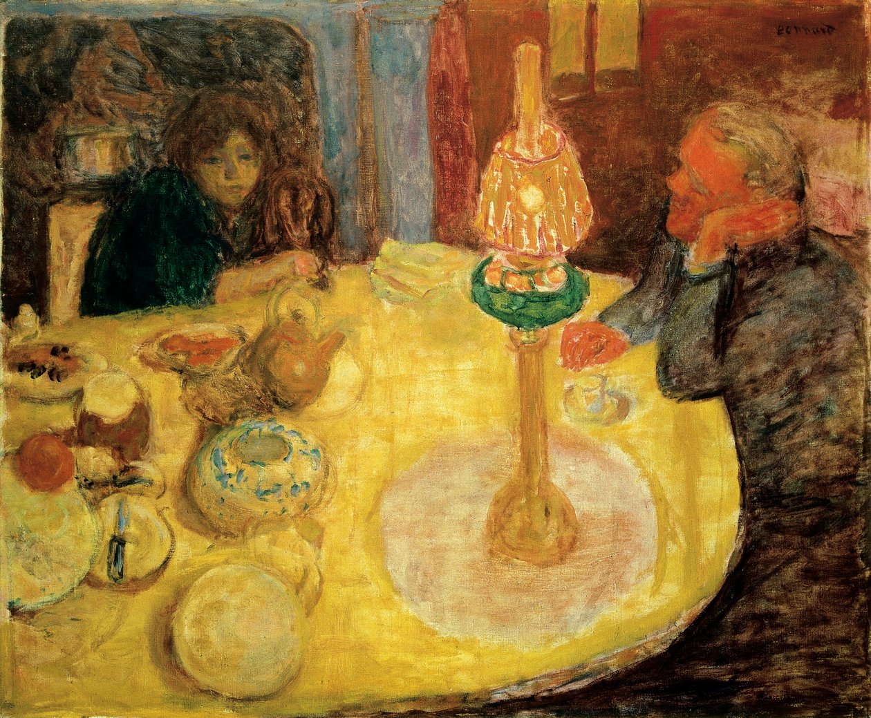 Kväll under lampan av Pierre Bonnard