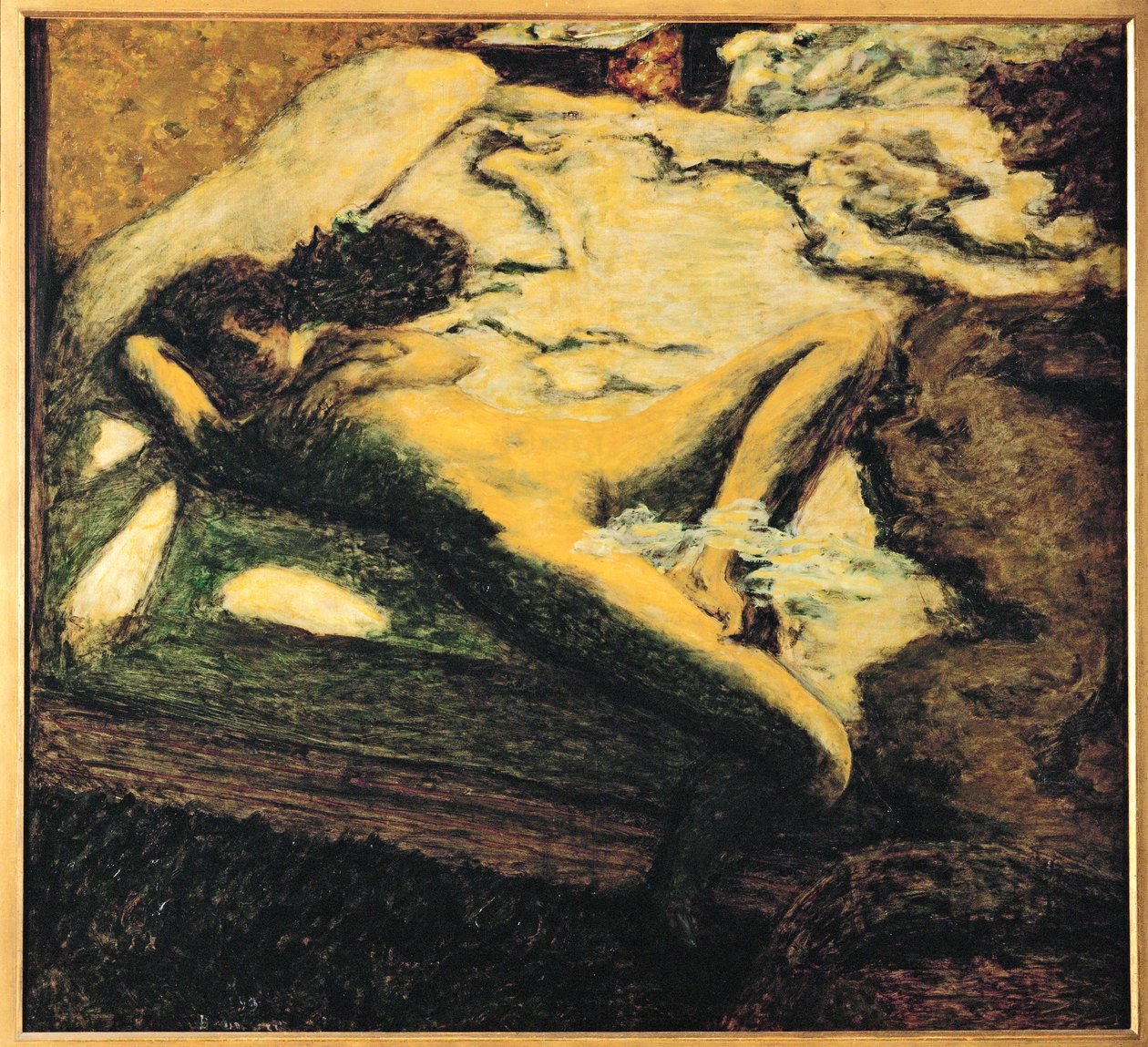 Kvinna slumrar på sin säng ... (målning på duk) av Pierre Bonnard