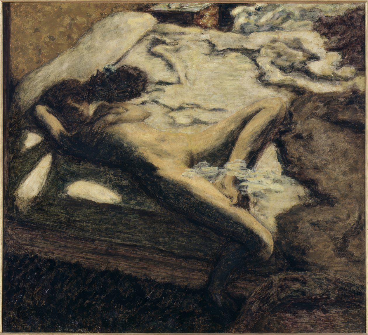 Kvinna som slumrar på en säng, eller Indolente av Pierre Bonnard