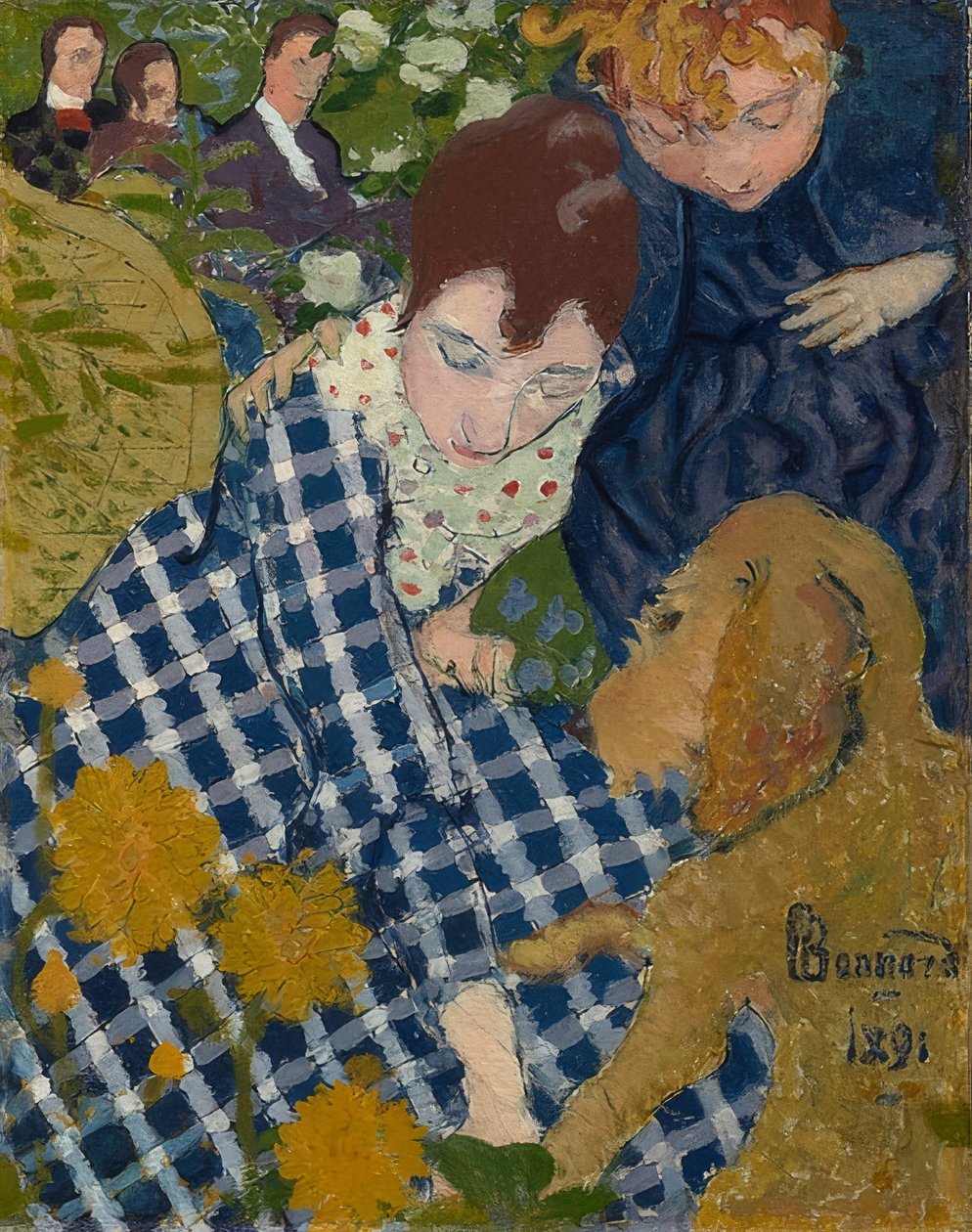 Kvinna med hund. 1891 av Pierre Bonnard