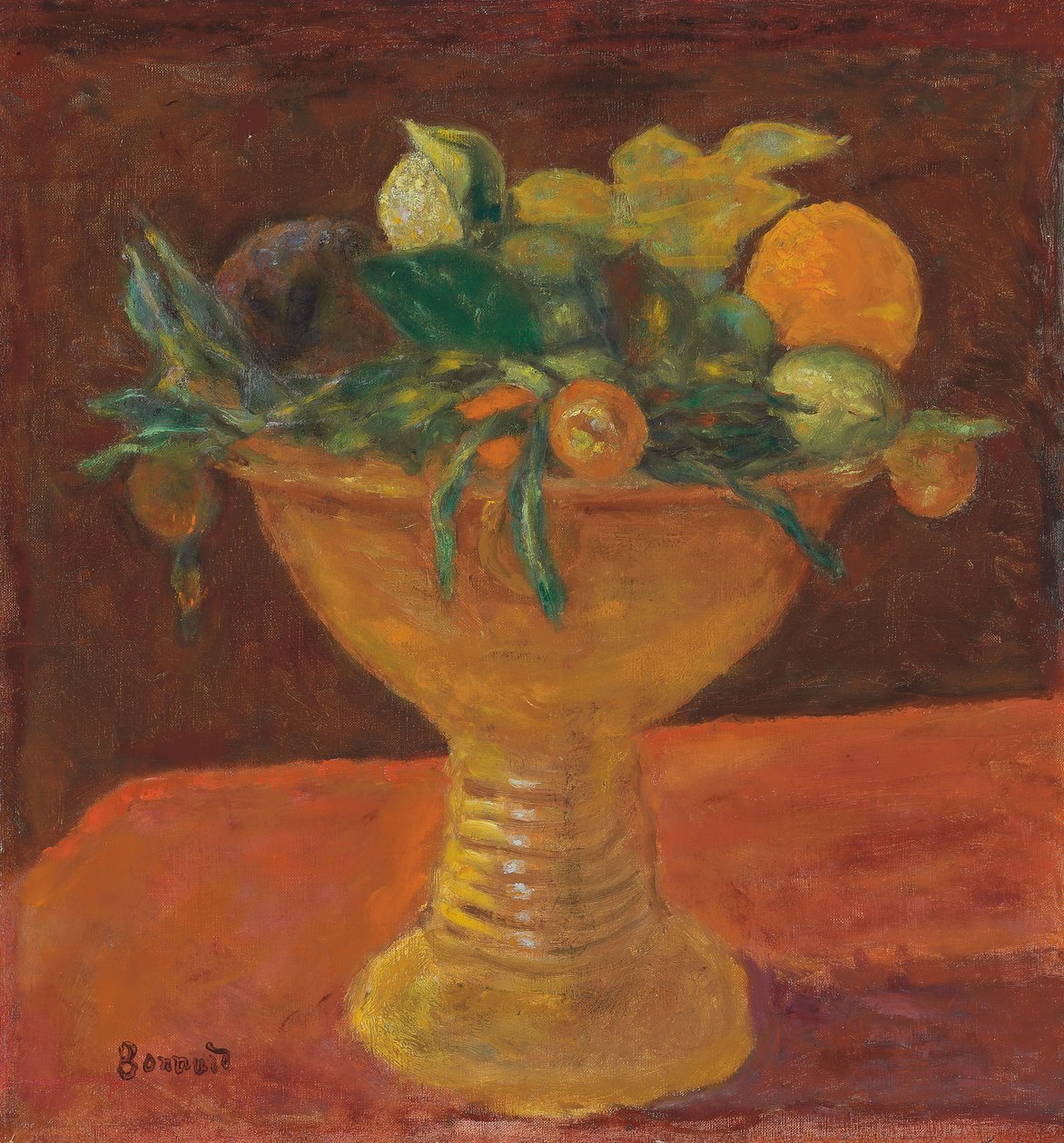 Fruktskål med mandariner; Mandarinkompott av Pierre Bonnard