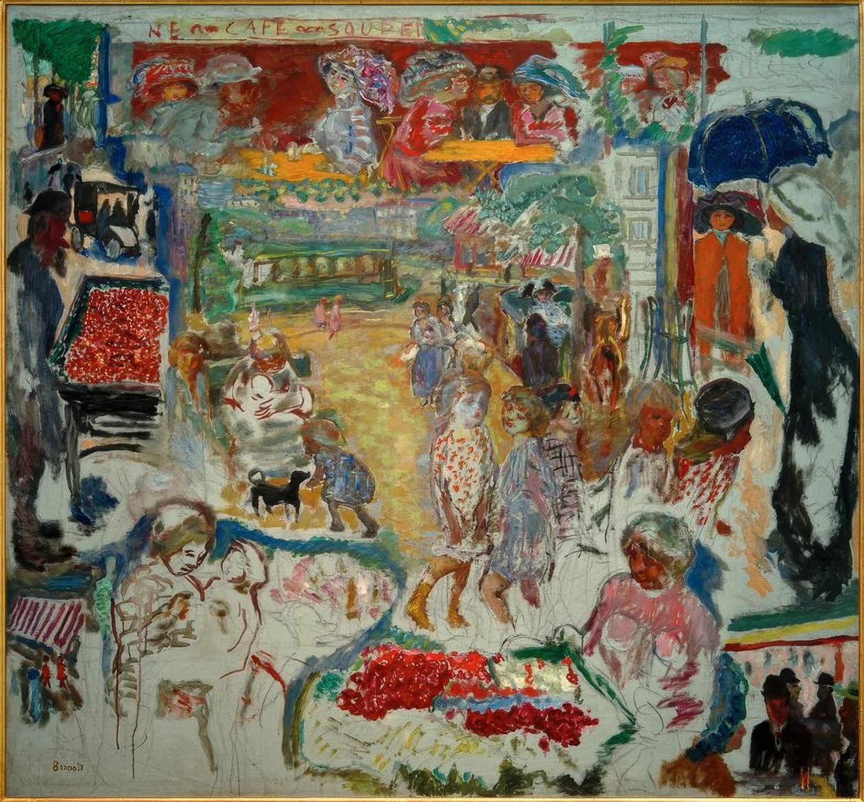 Fantastisk dekoration, gatubild av Pierre Bonnard