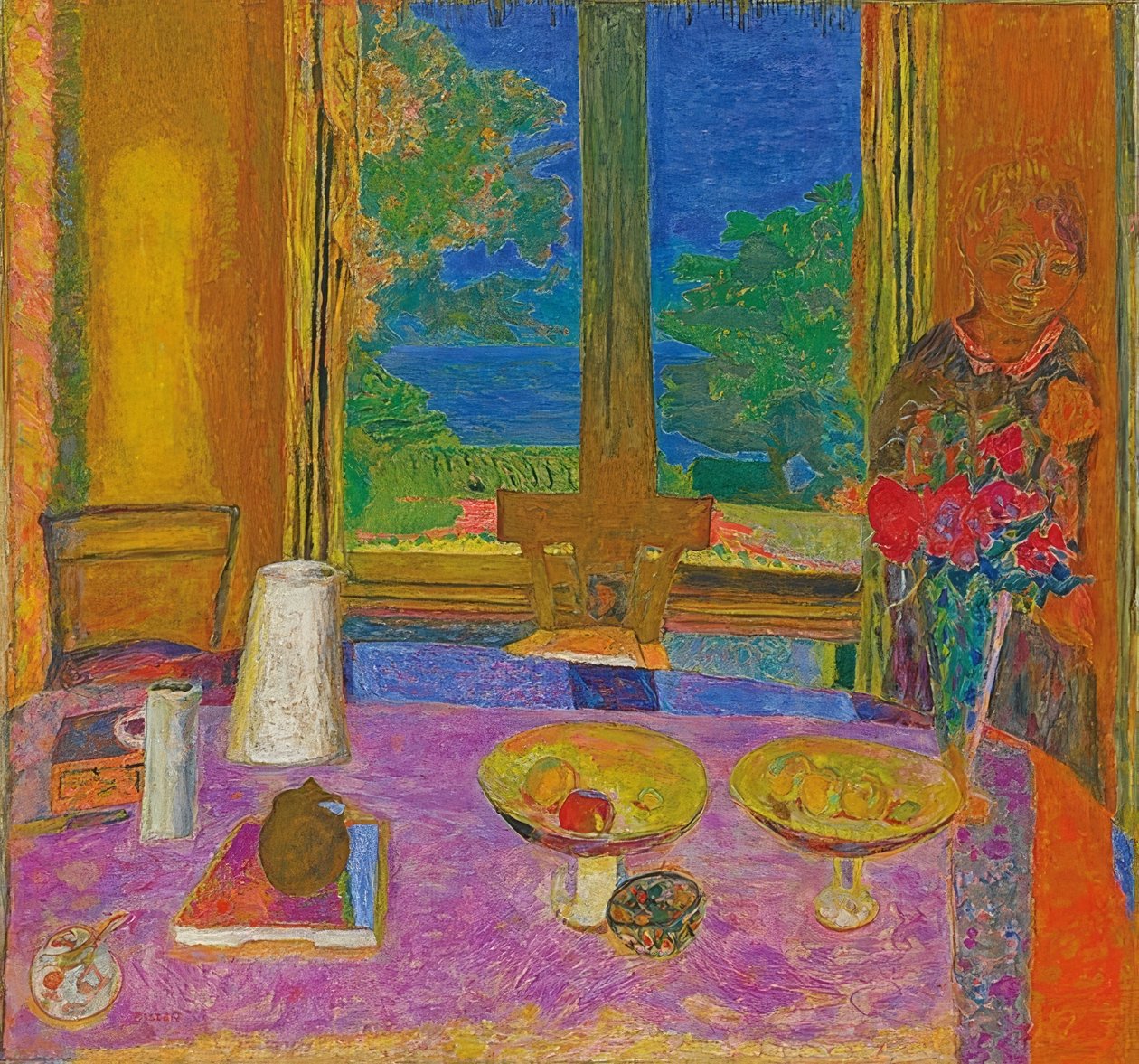 Stor matsal mot trädgården (Grande salle à manger sur le jardin). 1934-35 av Pierre Bonnard