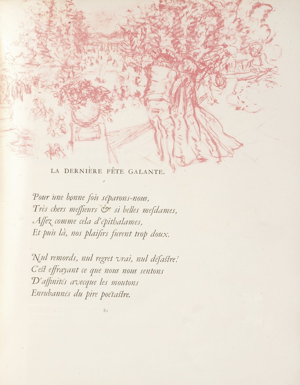 Illustration från "Parallelement" av Paul Verlaine av Pierre Bonnard