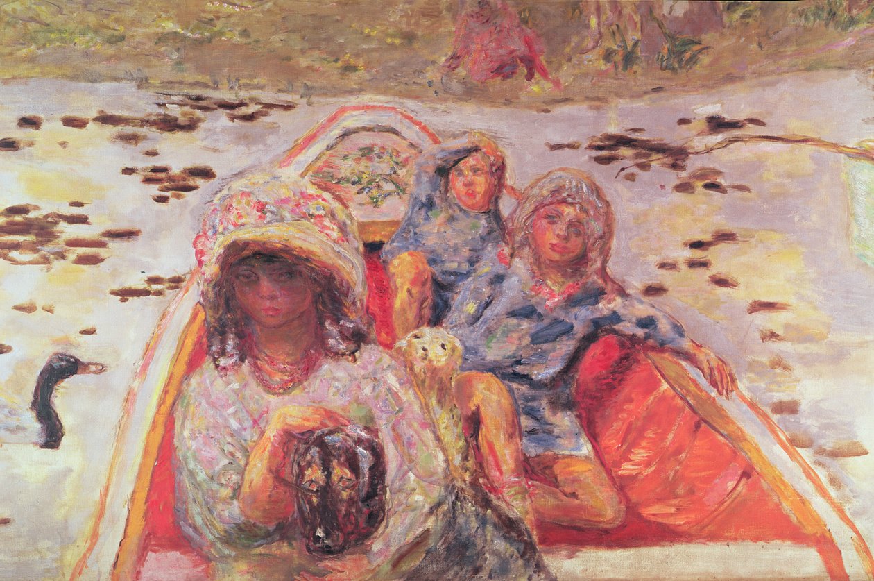 In the Boat, detalj av flickorna, c.1907 (olja på duk) (detalj av 91687) av Pierre Bonnard