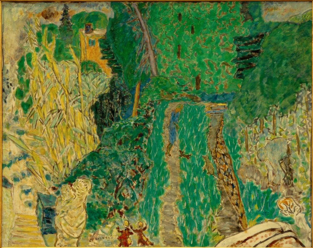 Trädgård vid den lilla bron av Pierre Bonnard