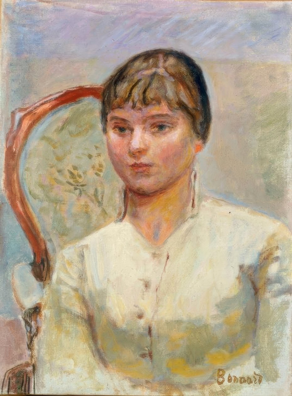 Ung kvinna i fåtölj av Pierre Bonnard