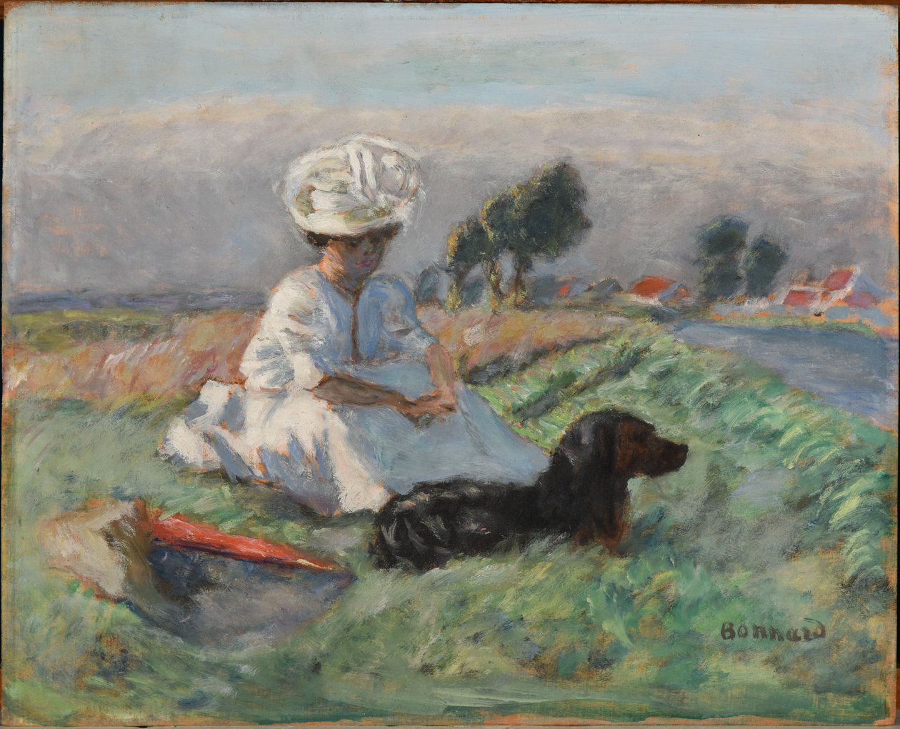 Kvinnan med hunden av Pierre Bonnard