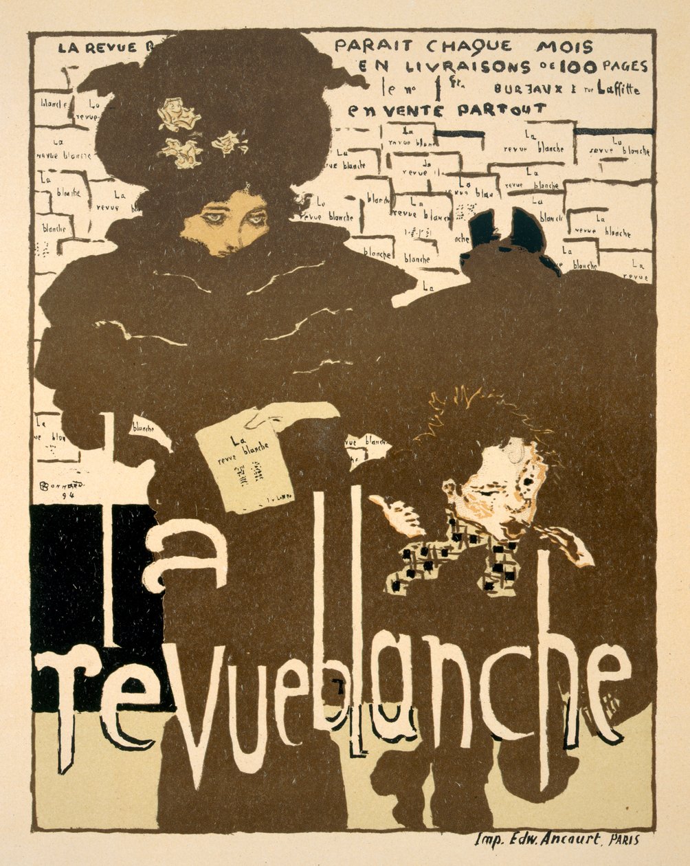 La Revue Blanche, affisch som annonserar det första numret av den berömda månadsboken, 1894 av Pierre Bonnard