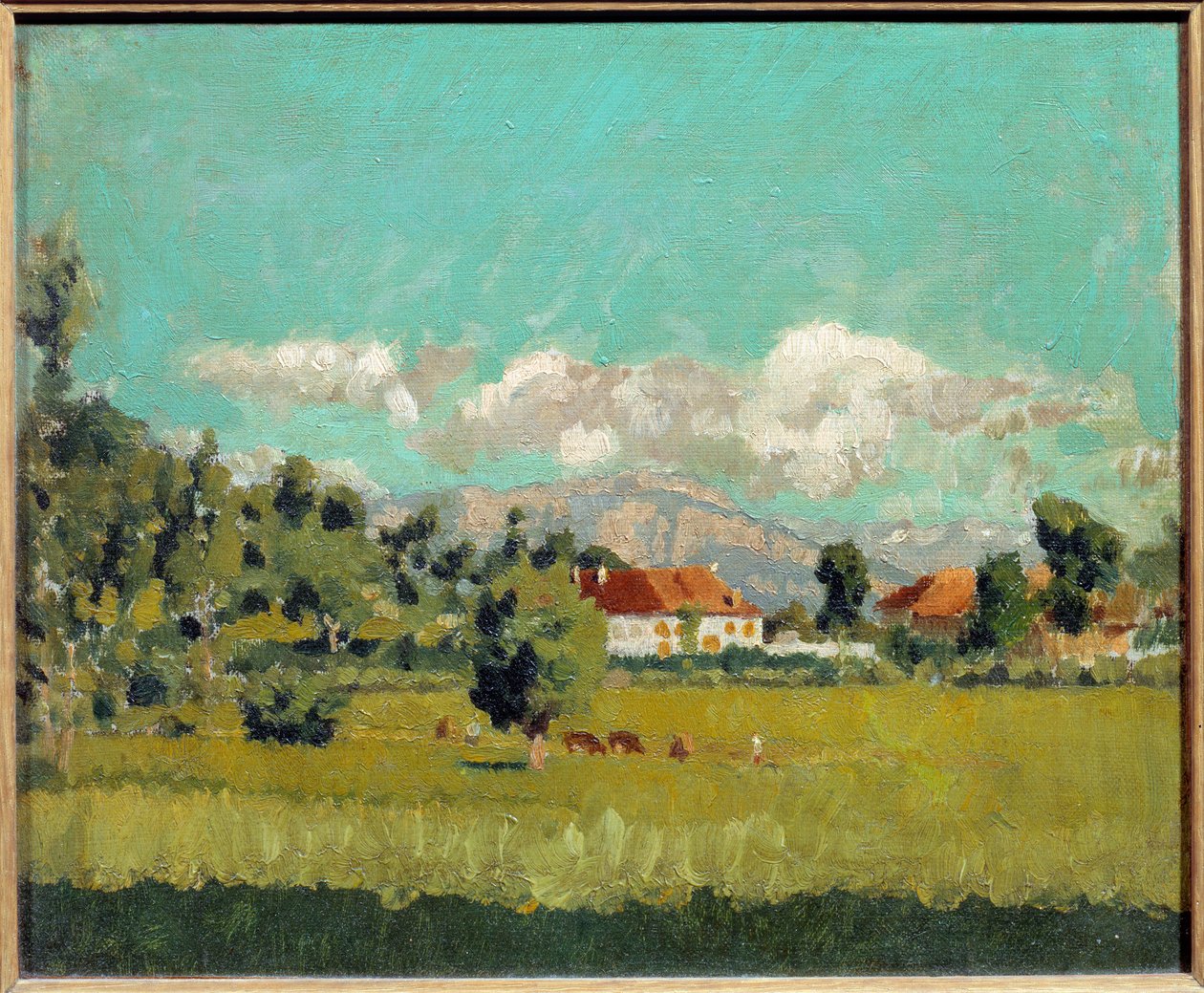 Landskap av Dauphine-målningen av Pierre Bonnard (1867-1947) 1888 Sön. 0,19x0,29 m Privat samling av Pierre Bonnard
