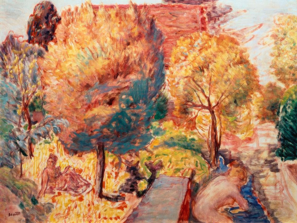 Landskap med badgäster av Pierre Bonnard