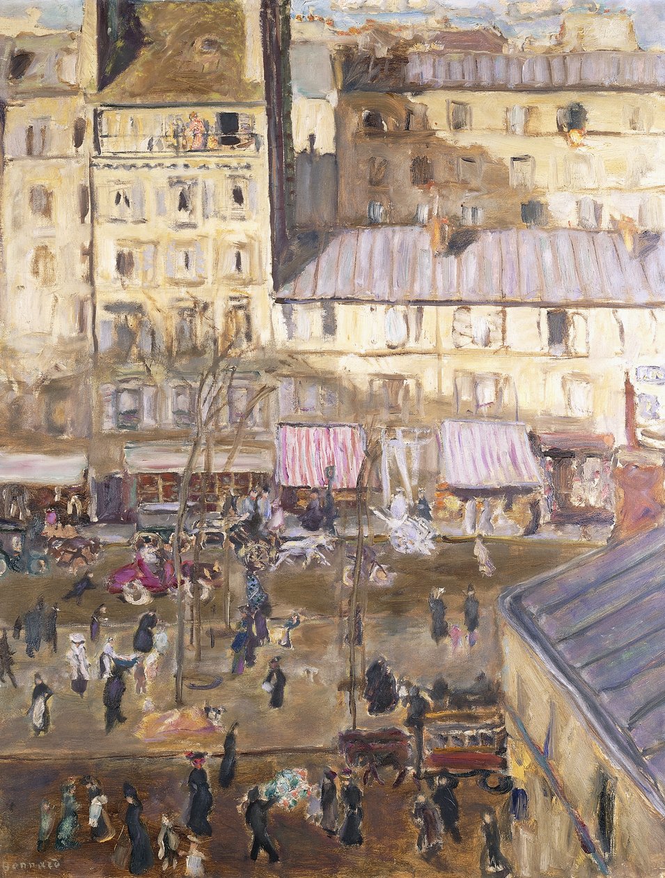 The Exterior Boulevard: Boulevard de Clichy och Corner of Rue de Douai, c.1904 (olja på duk) av Pierre Bonnard