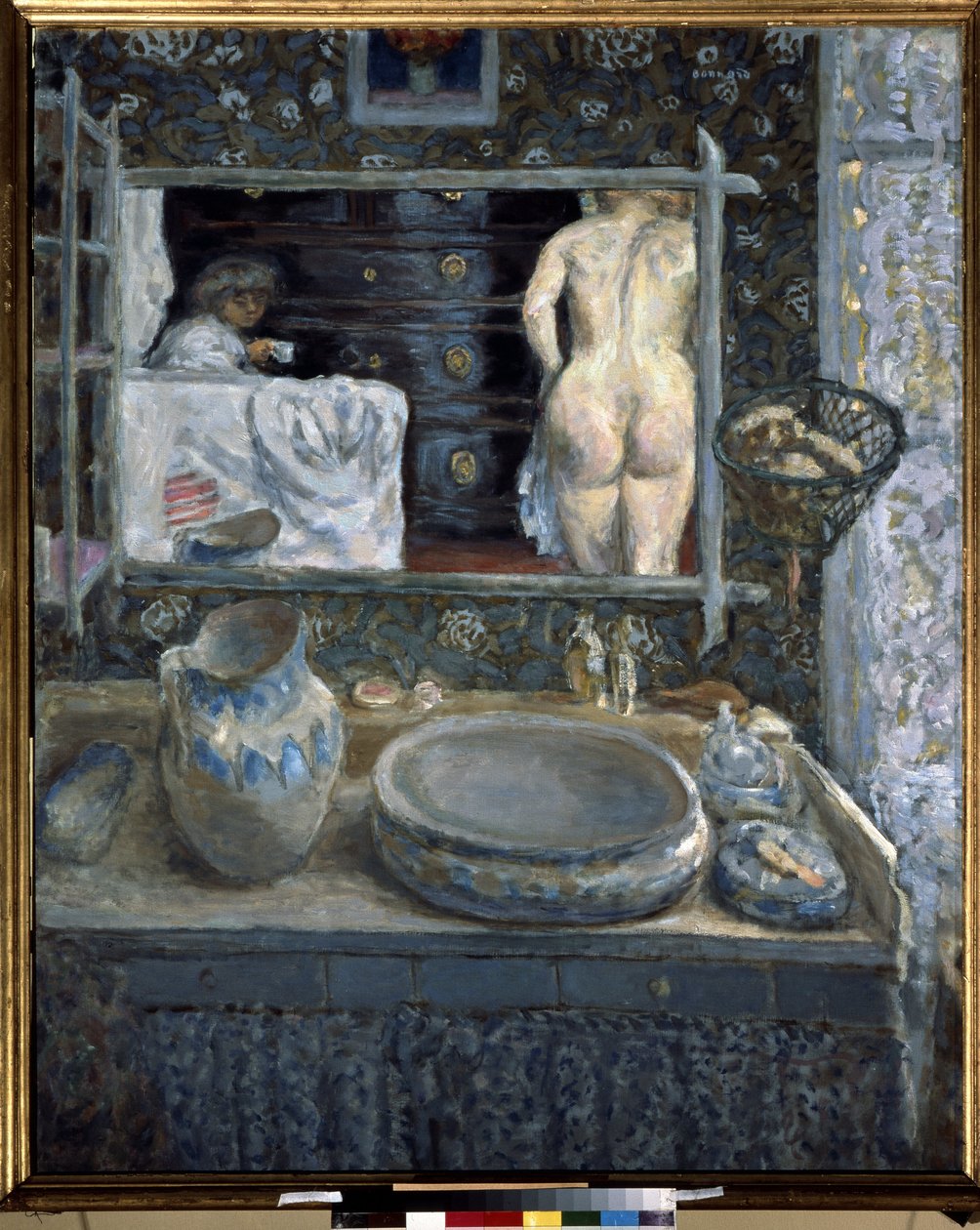 Spegel ovanför ett tvättställ av Pierre Bonnard