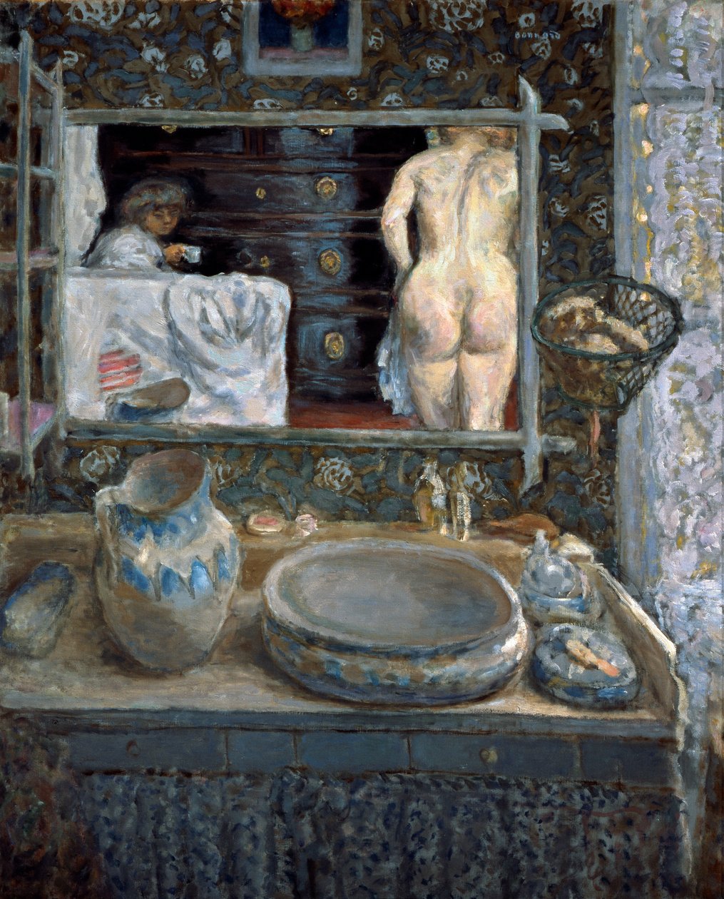 Spegel ovanför ett tvättställ, 1908. av Pierre Bonnard