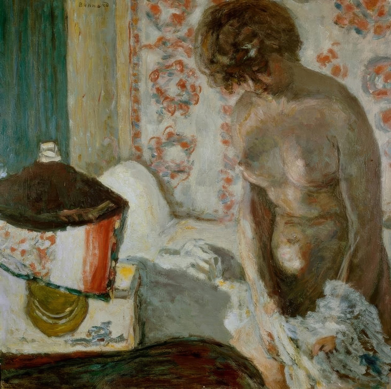 Naken vid lampan av Pierre Bonnard