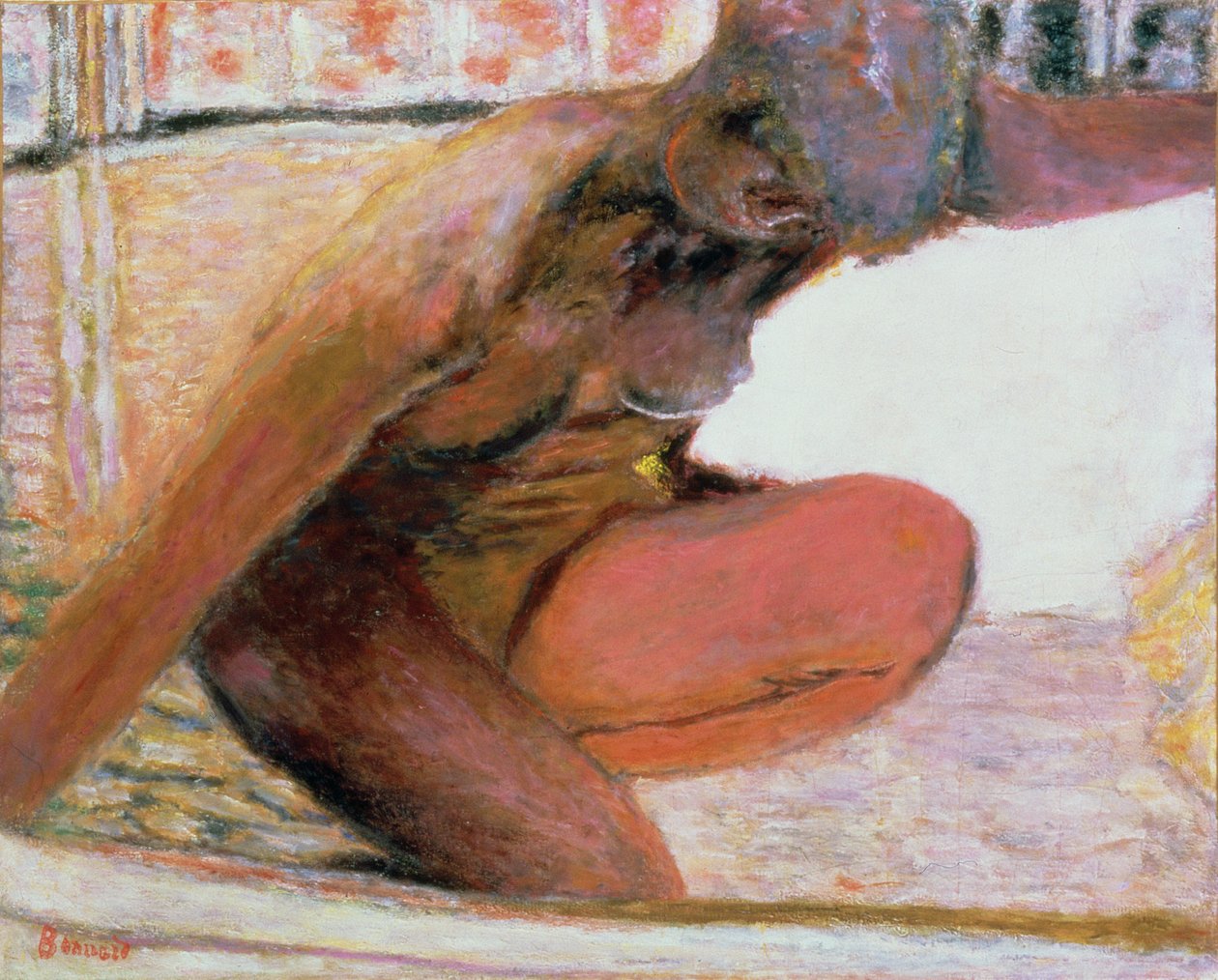 Naken hukar i badet, 1940 av Pierre Bonnard