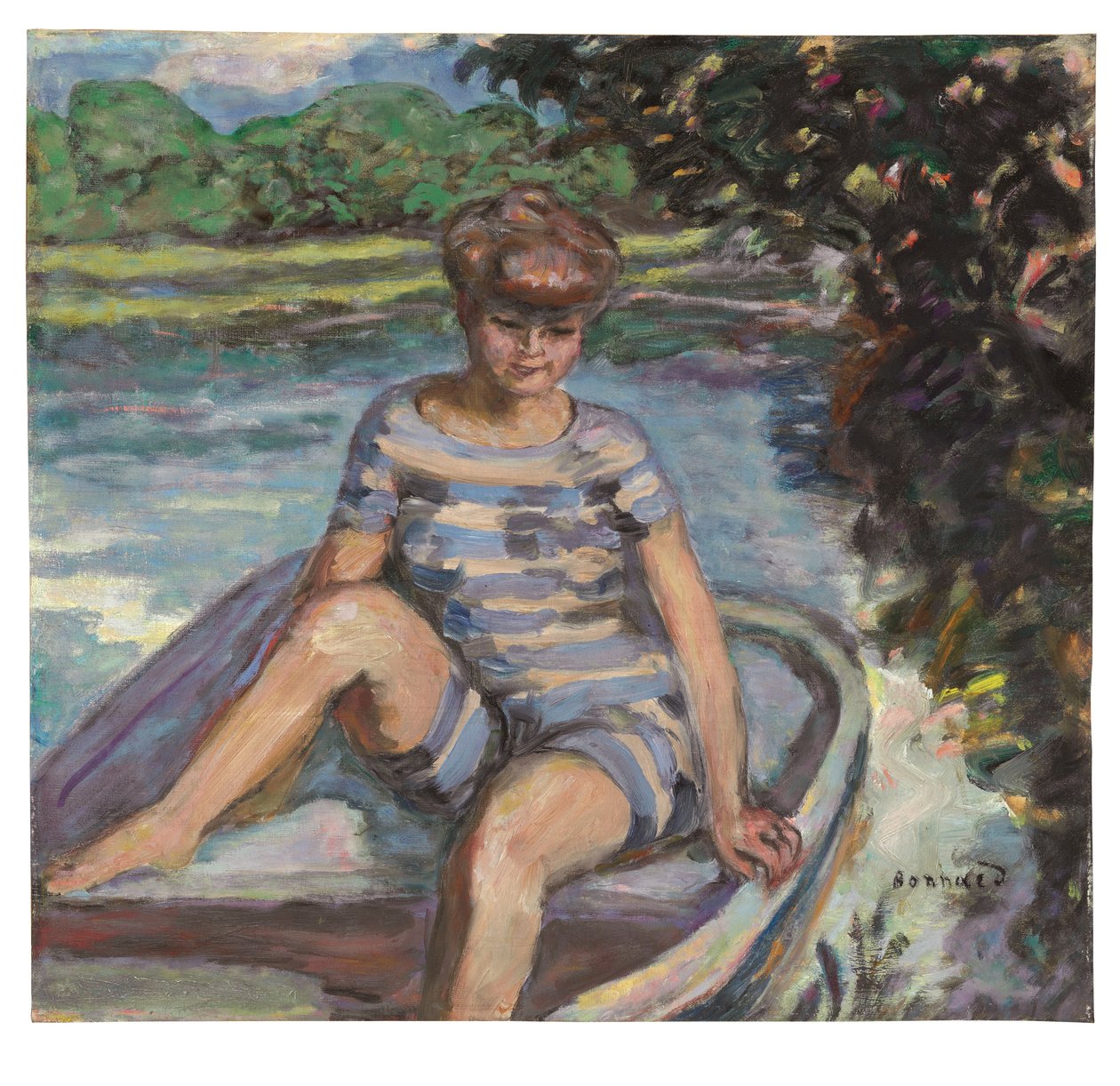 På båten av Pierre Bonnard