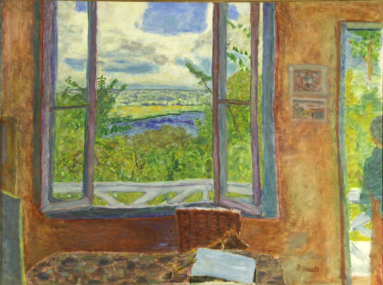 Öppna fönstret mot Seine Vernon , c. 1911. av Pierre Bonnard