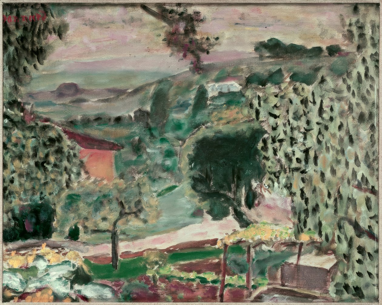 Landskap i Le Cannet av Pierre Bonnard