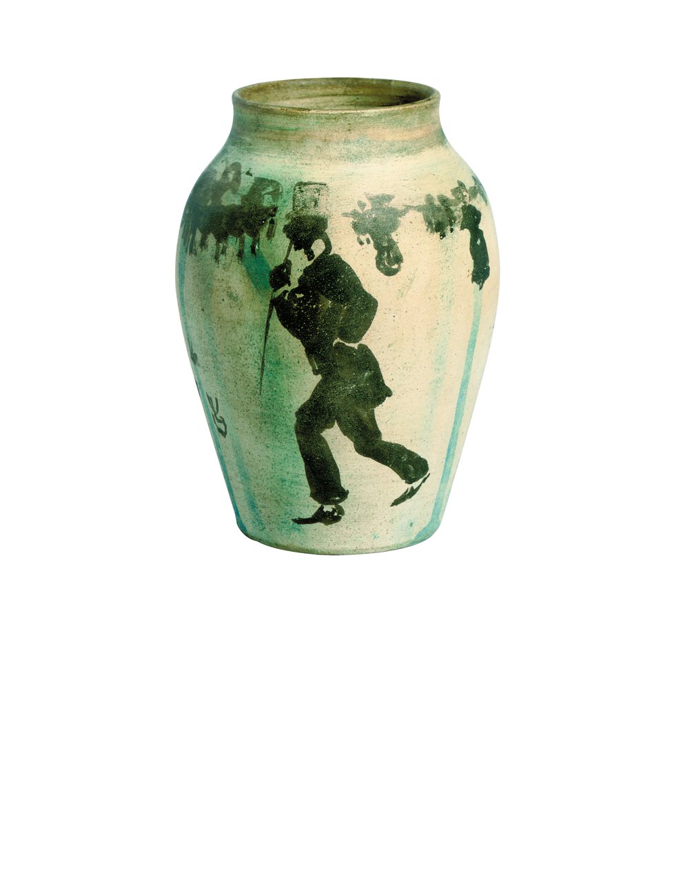 Liten vas: gatubild, ca 1894-95 (Indien bläck på oglaserad målad balustervas av porslin) av Pierre Bonnard