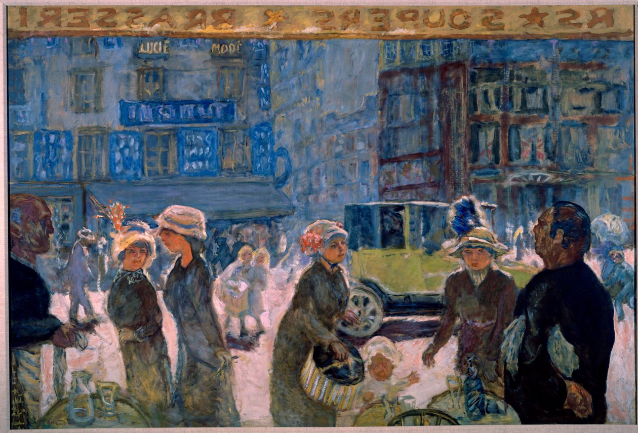 Place Clichy i Paris: Scen av gatan målad från en kaféterrass - Målning av Pierre Bonnard (1867-1947) av Pierre Bonnard