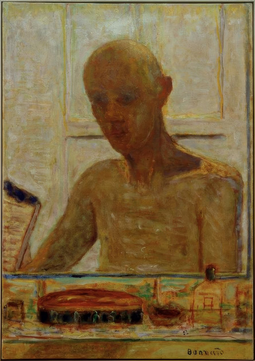 Porträtt av konstnären i badrumsspegeln (Självporträtt) av Pierre Bonnard