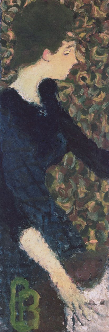 Porträtt av Berthe Schaedlin (olja på kartong) av Pierre Bonnard