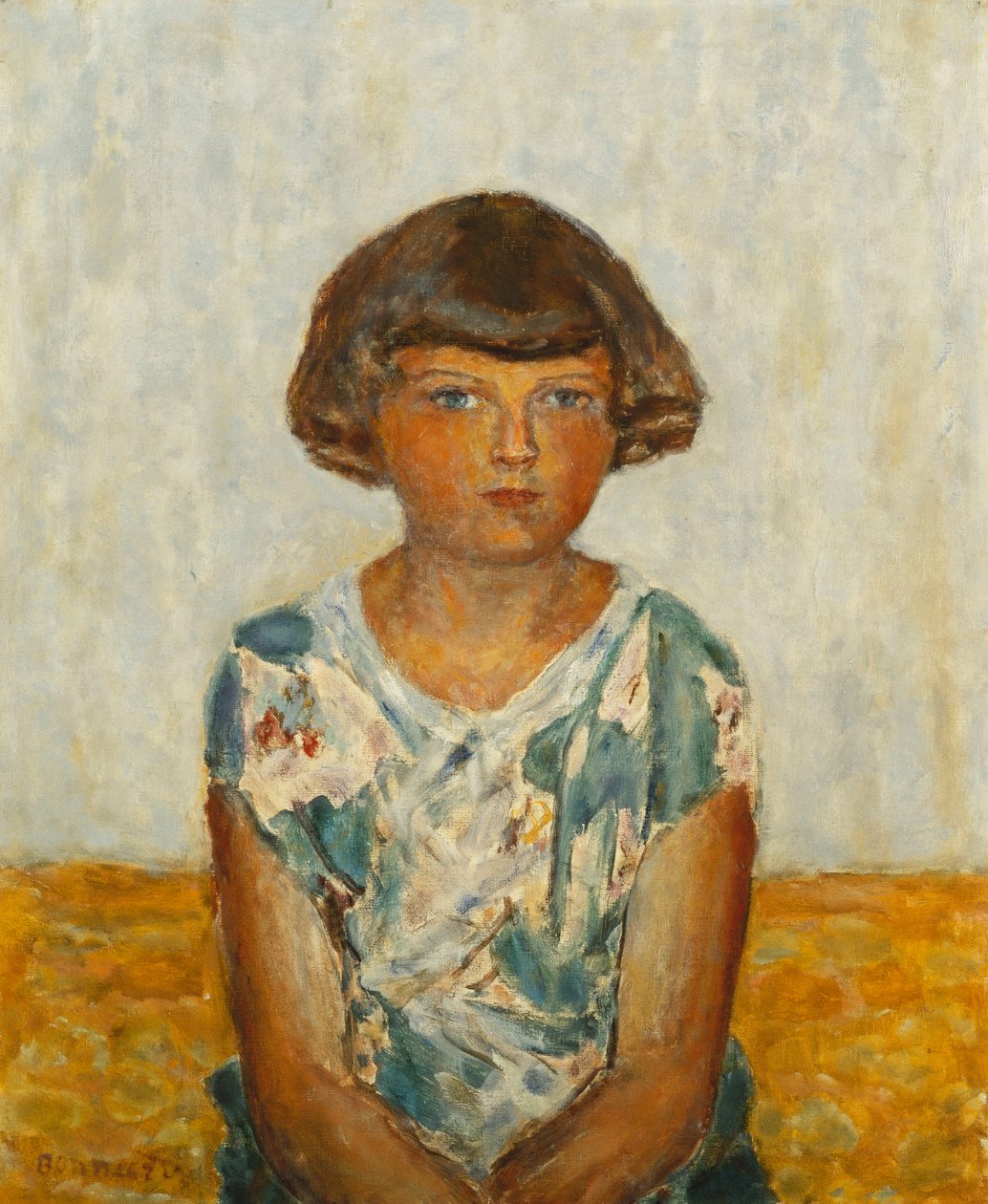 Porträtt av en ung flicka; Portrait of a Young Girl, ca 1924 (olja på duk) av Pierre Bonnard