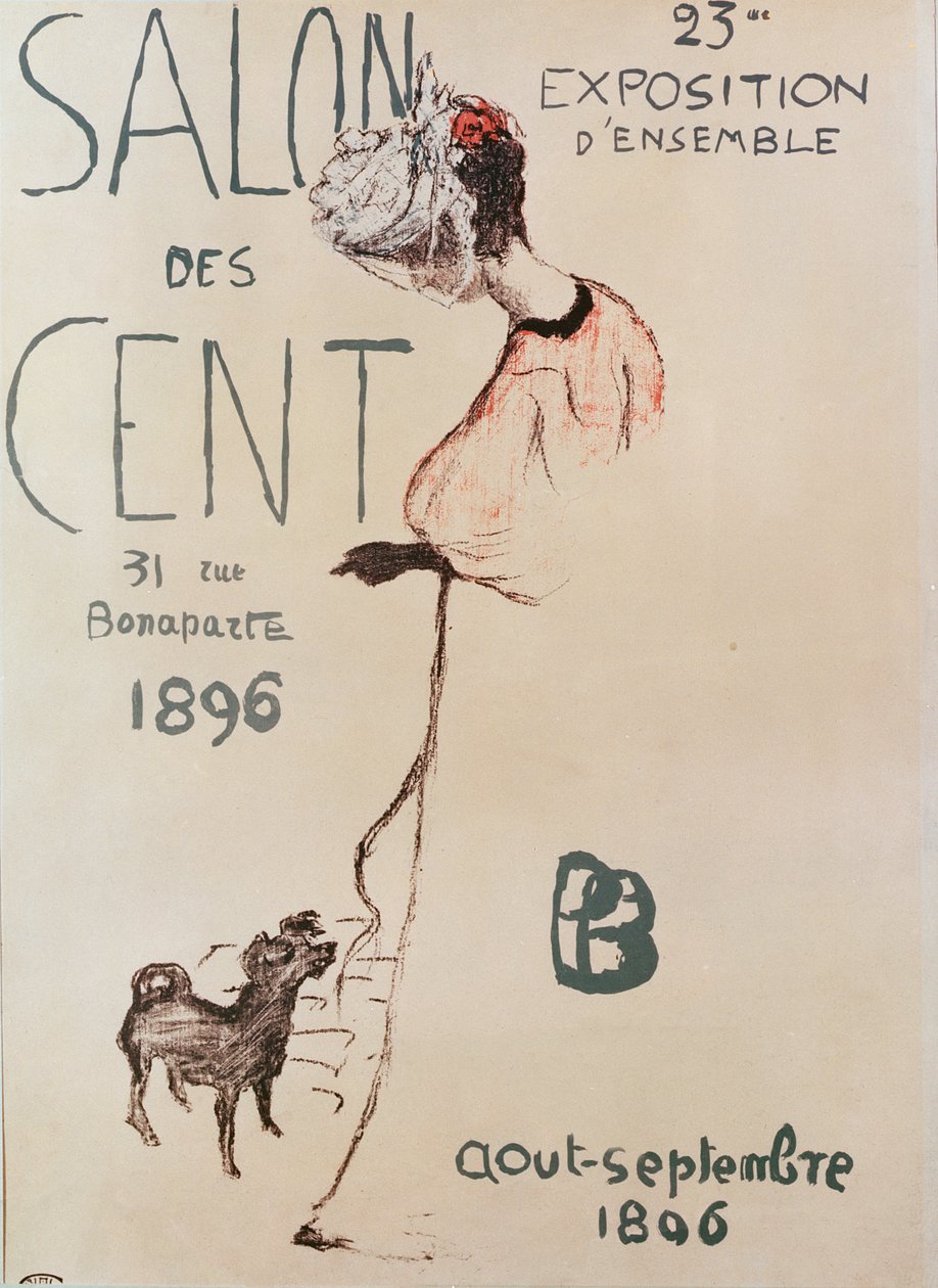 Affisch som annonserar den 23:e utställningen av Salon des Cent, 1896 av Pierre Bonnard