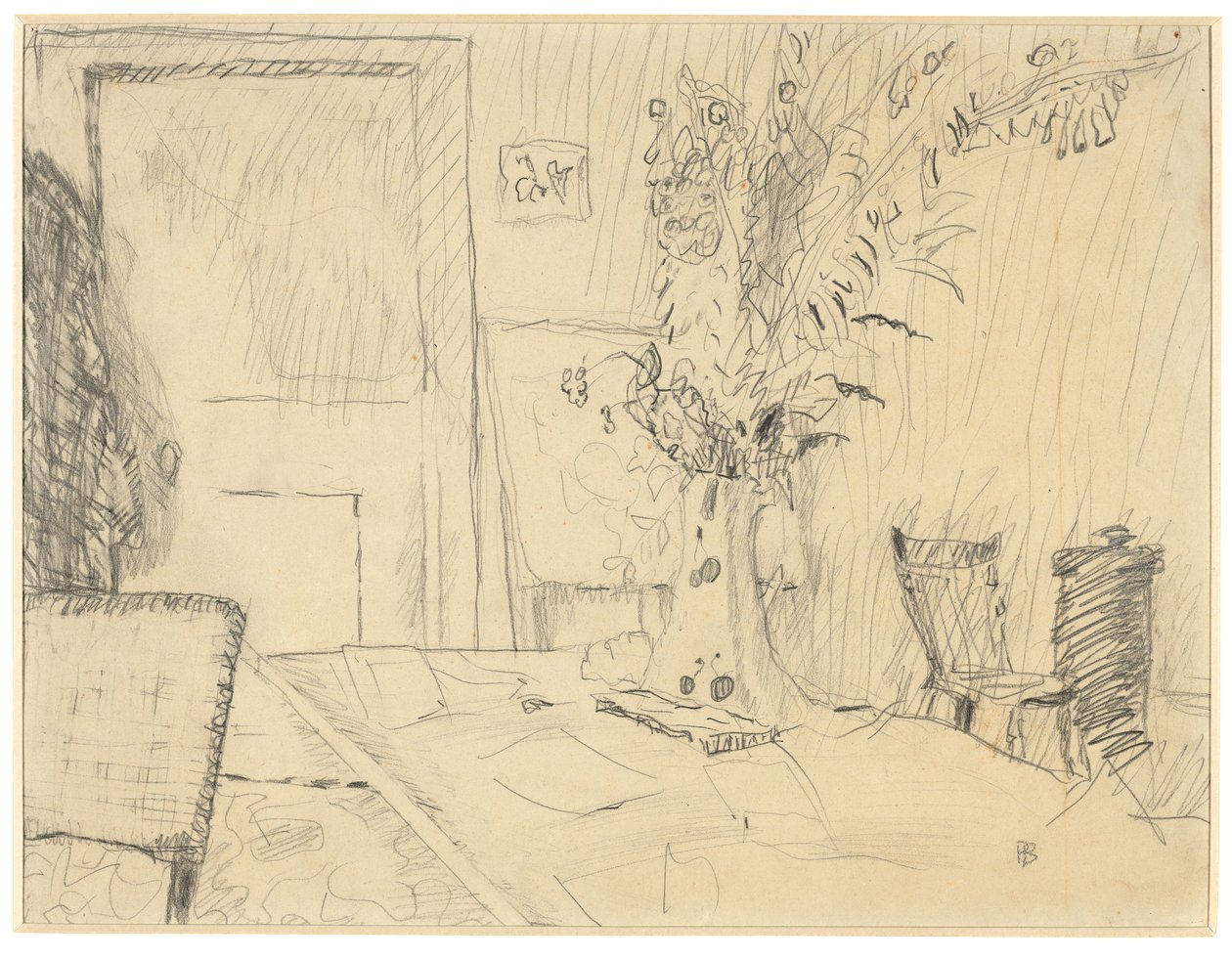 Blomkruka i matsalen på Le Cannet av Pierre Bonnard