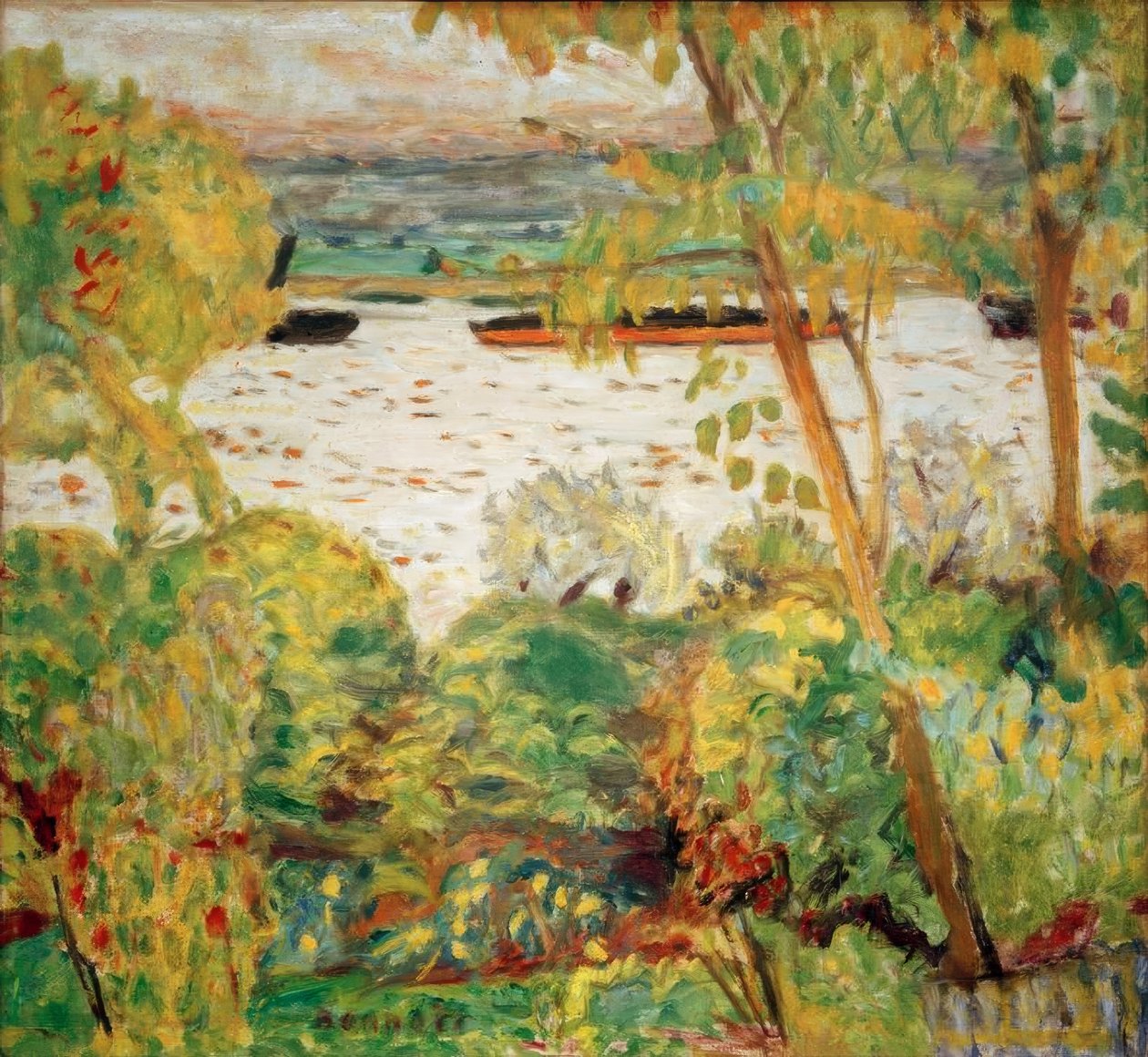 Bogserbåt i Vernon av Pierre Bonnard
