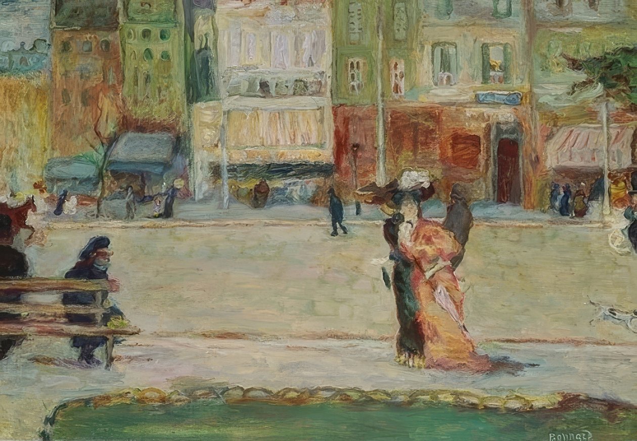 Gatubild, Avenue Clichy, Paris av Pierre Bonnard