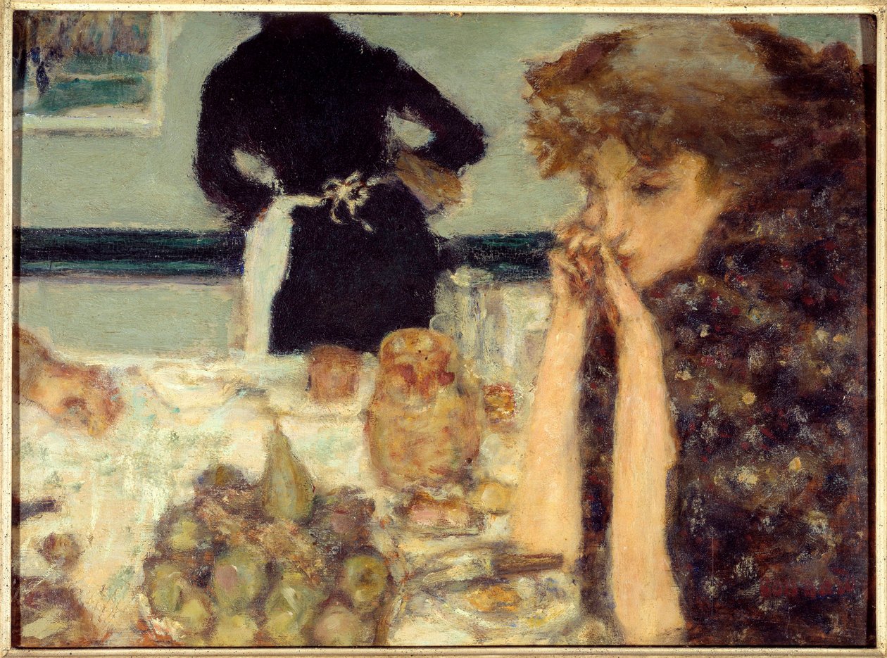 The Breakfast of Misia Porträtt av Misia Sert, pianist och kuslig av många artister av Pierre Bonnard