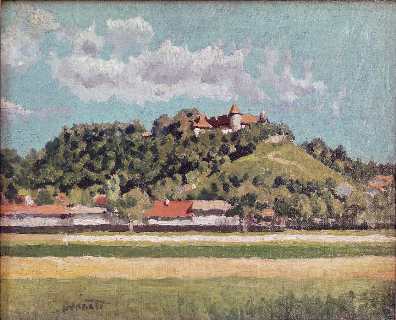 Chateau de Virieu i Dauphine, ca 1888 av Pierre Bonnard