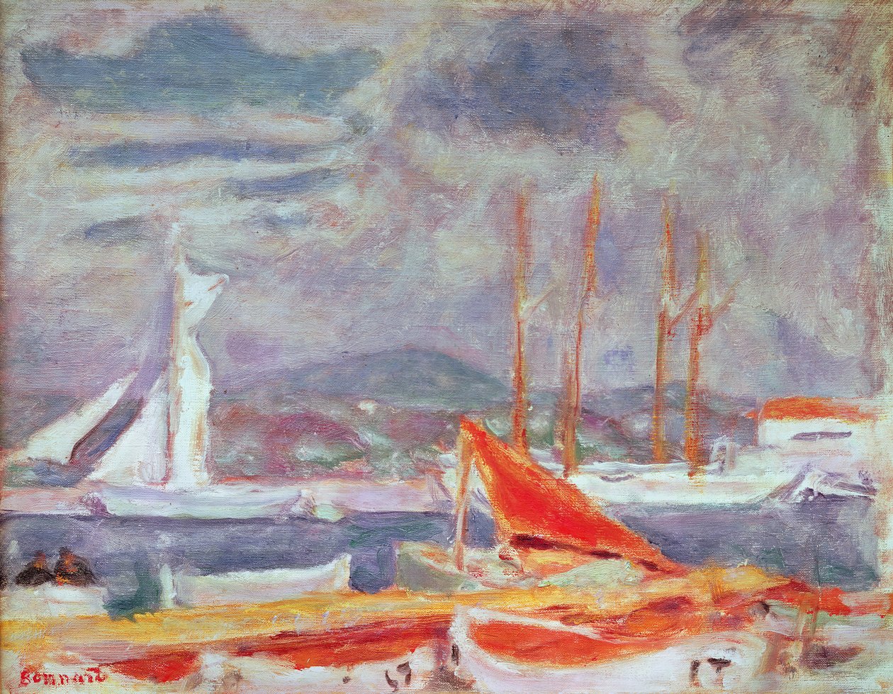 Hamnen i St Tropez, ca 1914 av Pierre Bonnard