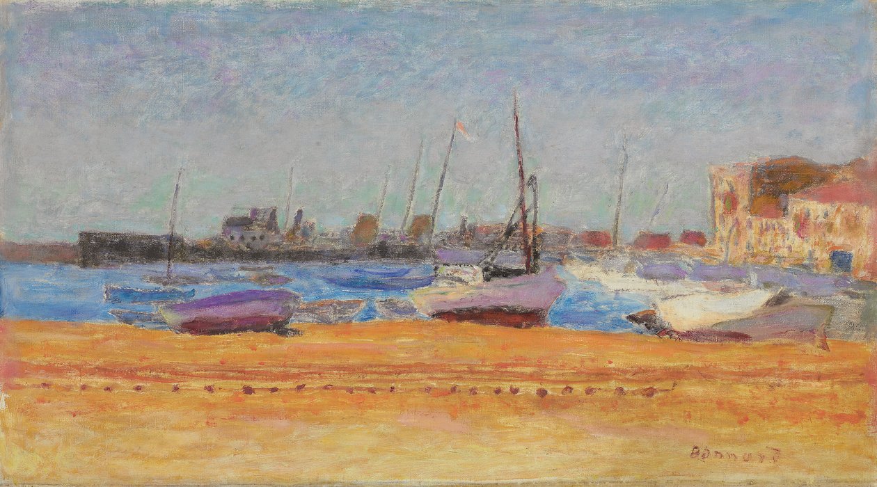 hamnen i Cannes; Le port de Cannes, ca 1924 (olja på duk) av Pierre Bonnard