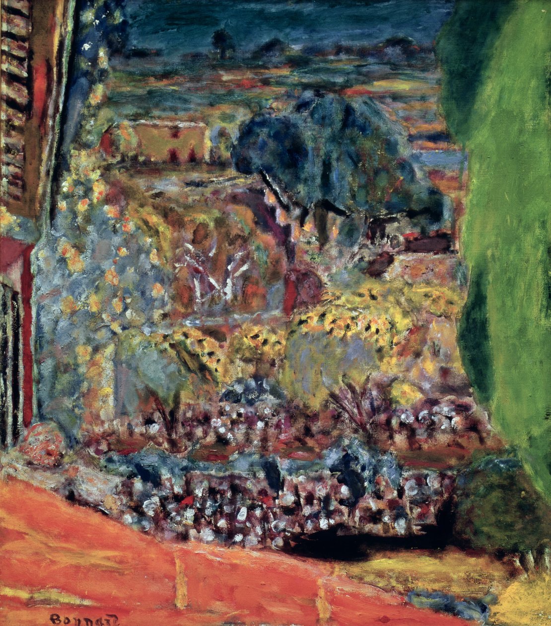 Röda taket på Le Cannet, 1945 av Pierre Bonnard
