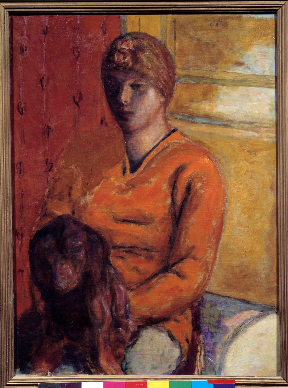 Hundkvinnan. Målning av Pierre Bonnard (1867-1947), 1900-talet. Grenoble, Musee des Beaux Arts. av Pierre Bonnard