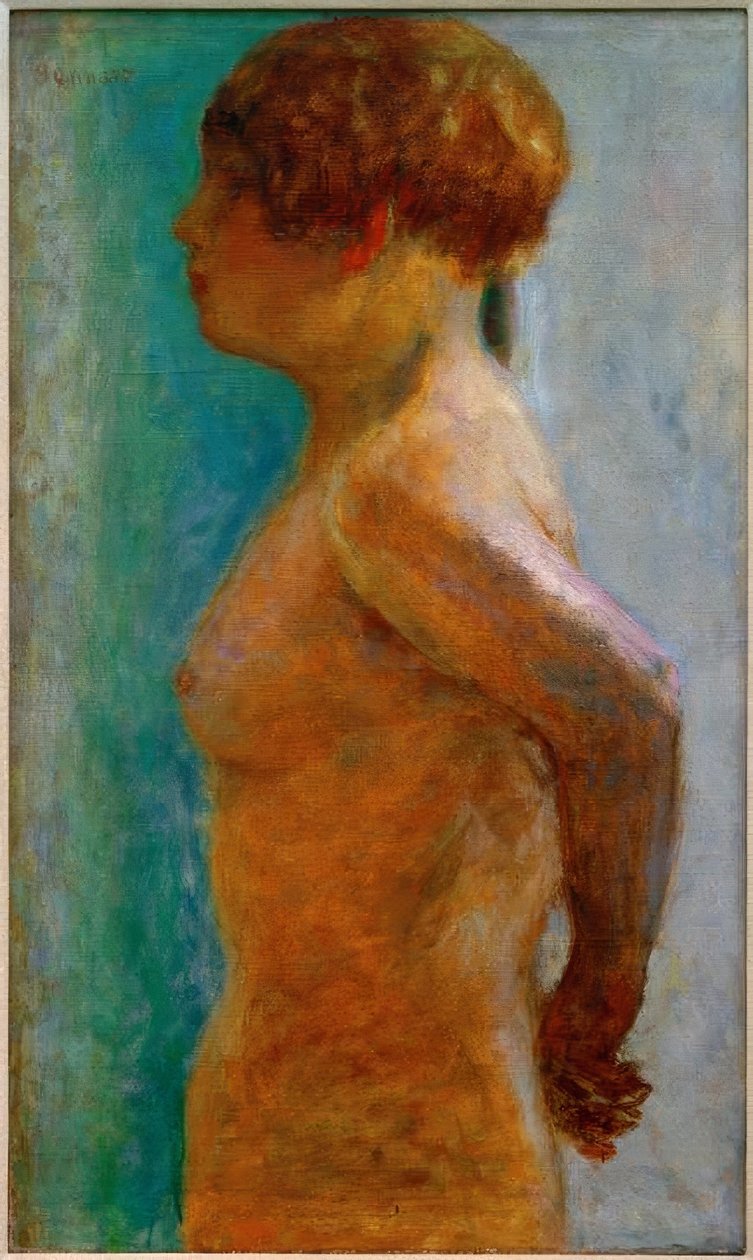 Kvinnans överkropp i profil av Pierre Bonnard