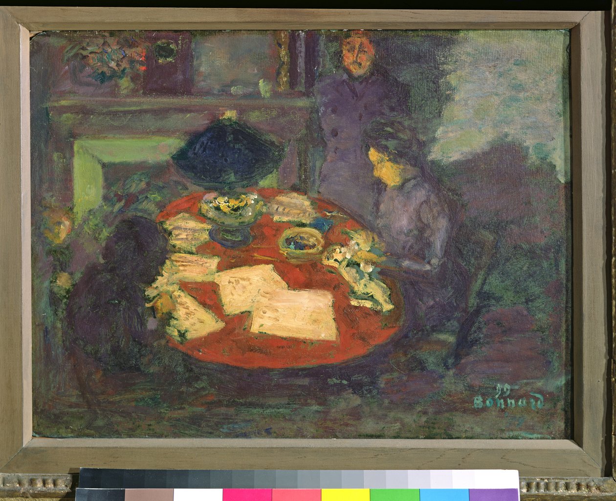 Under lampan, 1899 (olja på kartong) av Pierre Bonnard