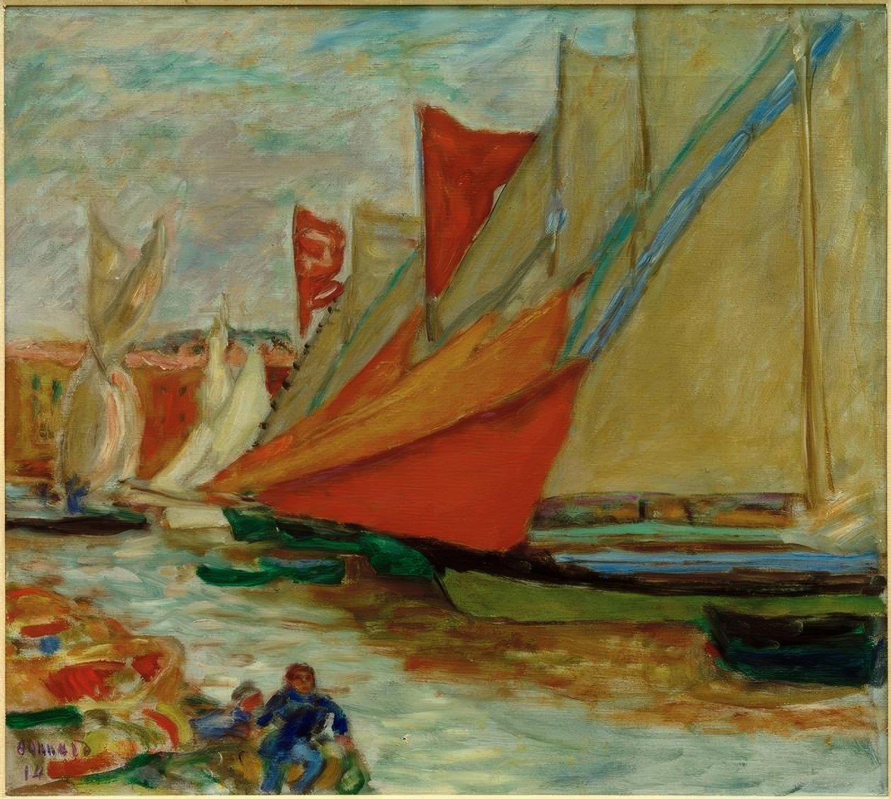 Torrsegel / Segelbåtar i Cannes av Pierre Bonnard