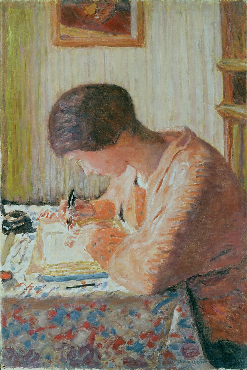 Kvinna som skriver av Pierre Bonnard